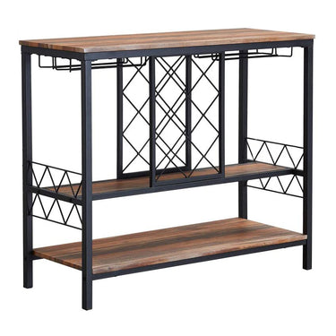 Mickie Industrial Wine Rack Table